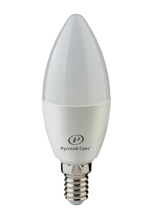 Изображение Лампа светодиодная RS C37 E14 4W 220-240V 4000К 4Вт 400лм Ra 90 свеча Русский Свет 15010545055