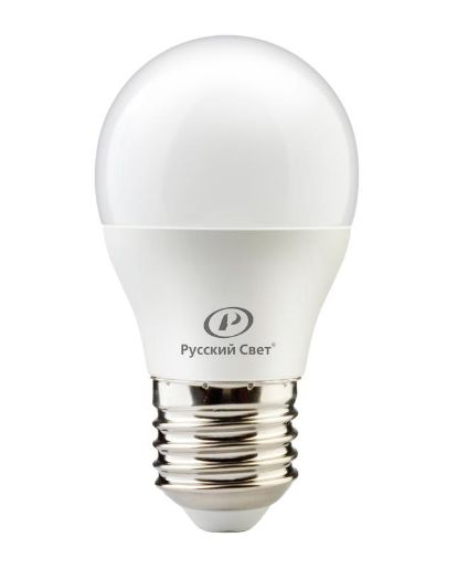 Изображение Лампа светодиодная RS G45 E27 8W 220-240V 4000К 8Вт 800лм Ra 90 шар Русский Свет 15010445049