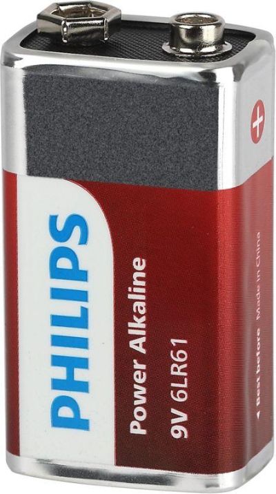 Изображение Элемент питания алкалиновый "крона" 6LR61 9В Power (блист. 1шт) Philips Б0062717