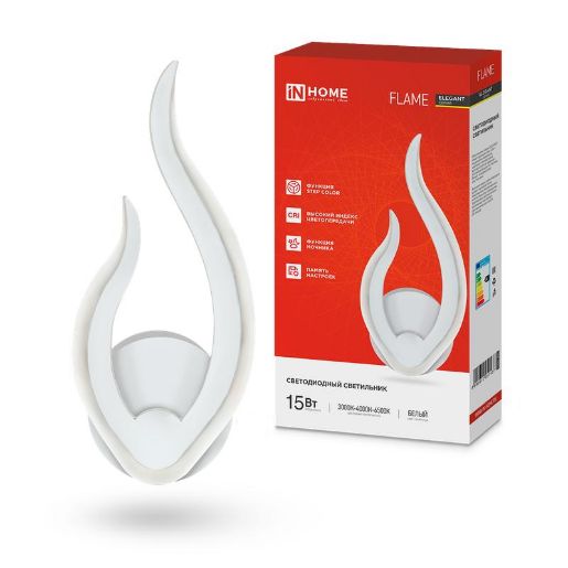 Изображение Светильник светодиодный ELEGANT FLAME 15Вт 3000-6500К 1200лм 230В STEP COLOR бел. IN HOME 4690612051437