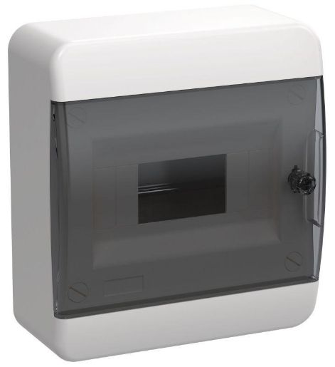 Изображение Корпус пластиковый ЩРН-П-8 IP41 черн. прозр. дверь TEKFOR IEK TF5-KP12-N-08-41-K01-K03