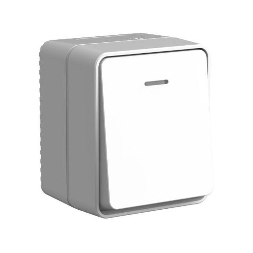 Изображение Выключатель 1-кл. ОП AtlasDesign PROFI IP54 с подсветкой 10 АХ сер. SE ATN543013