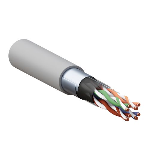 Изображение Кабель витая пара F/UTP кат.5E 4 пары 24 AWG solid PVC сер. TERACOM PRO EKF TRP-5EFTP-04PVC-GY-IN3