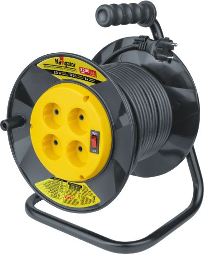 Изображение Удлинитель на катушке 4х20м без заземл. 93 902 NPE-R-04-20-X-2х1 NAVIGATOR 93902