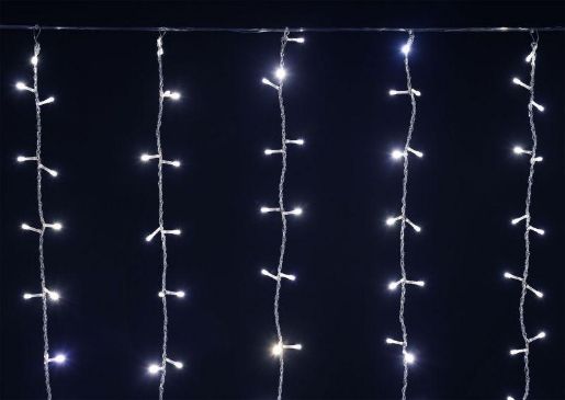 Изображение Гирлянда "Занавес" 1.5х1.5м 160LED бел. IP20 провод прозр. 230В транзит IEK LGDB201-2-160-L1-T-S-20