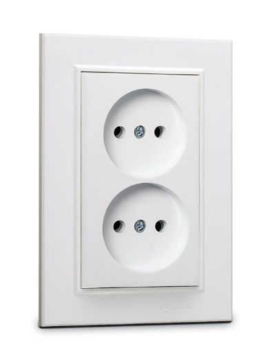 Изображение Розетка 2-я б/з СП Karea 16А IP20 бел. Makel 56001017
