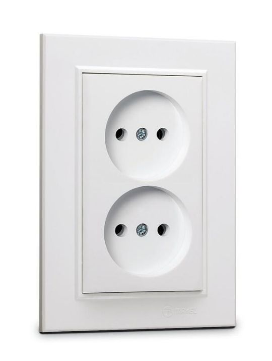 Изображение Розетка 2-я б/з СП Karea 16А IP20 бел. Makel 56001017