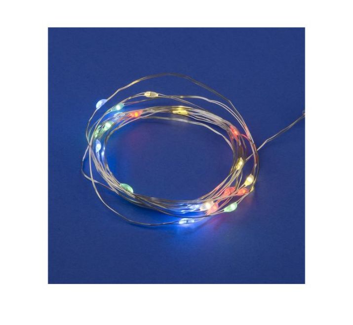 Изображение Гирлянда LED на батарейках ULD-S0200-020/DTB/3AA/RC RGB IP20 DEW 3AA (не в/к) "Роса" 2м 20 диодов RGB свет пульт ДУ (в/к) Uniel UL-00007247