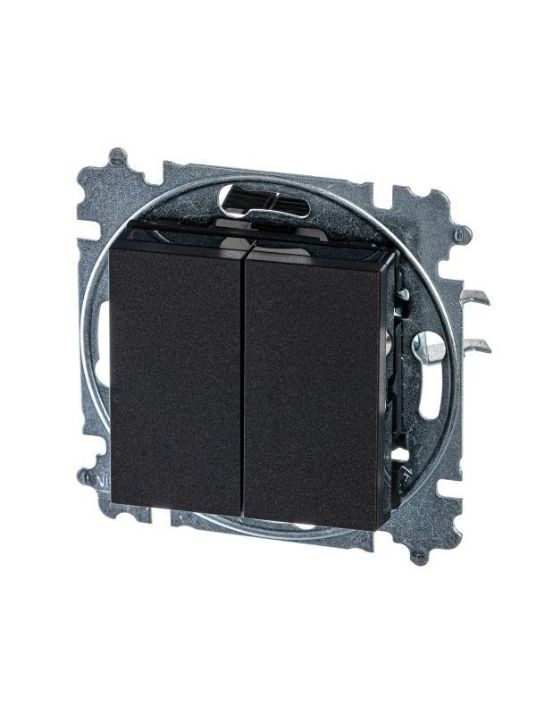 Изображение Переключатель 2-кл. СП Levit IP20 антрацит/дым. черн. ABB 2CHH595245A6063