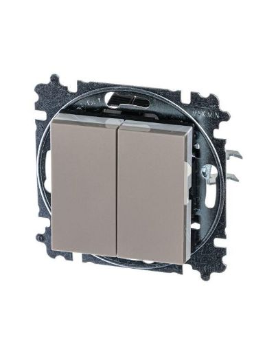 Изображение Переключатель 2-кл. СП Levit IP20 кофе макиато/бел. ABB 2CHH595245A6018