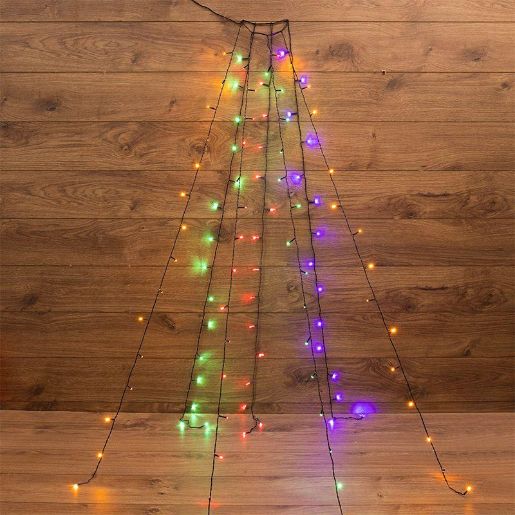 Изображение Гирлянда светодиодная елочная с кольцом 7 нитей х1.8м 126LED мультиколор 6.5Вт 220-240В IP20 не соединяемая Neon-Night 235-089