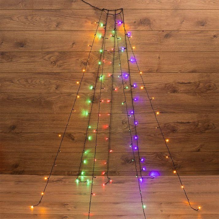 Изображение Гирлянда светодиодная елочная с кольцом 7 нитей х1.8м 126LED мультиколор 6.5Вт 220-240В IP20 не соединяемая Neon-Night 235-089
