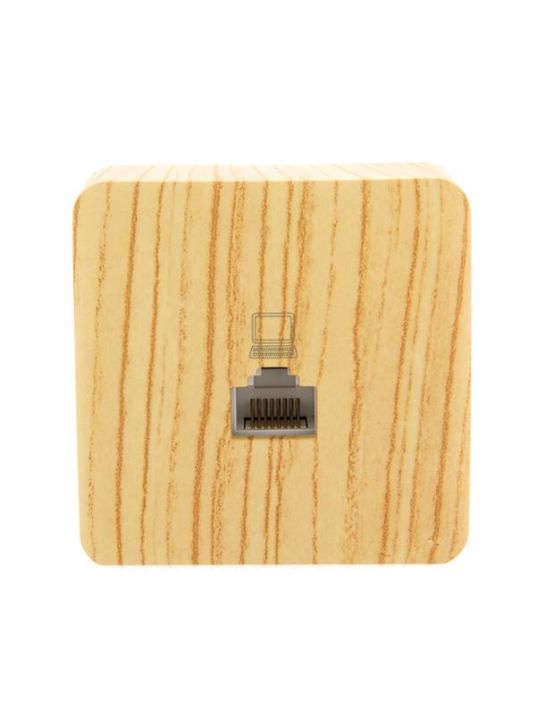 Изображение Розетка компьютерная 1-м ОП Viola RJ45 беленый дуб LEZARD 751-5200-139