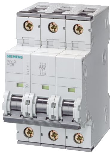 Изображение Выключатель автоматический модульный 3п C 20А 6кА Siemens 5SY63207