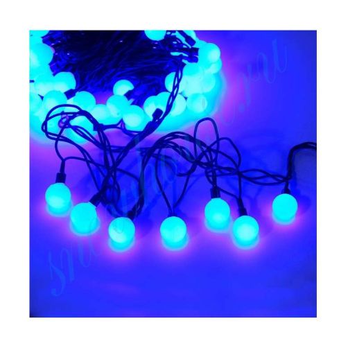 Изображение Гирлянда светодиодная "Шарики" 100LED син. 2.4см наружняя соединяемая до 3мод. SHLights 4690601004321