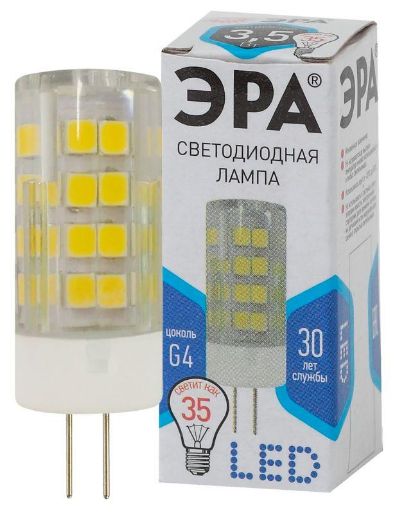 Изображение Лампа светодиодная JC-3.5w-220V-corn ceramics-840-G4 280лм ЭРА Б0027856