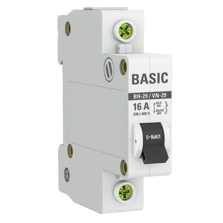 Изображение Выключатель нагрузки 1п 16А ВН-29 Basic EKF SL29-1-16-bas