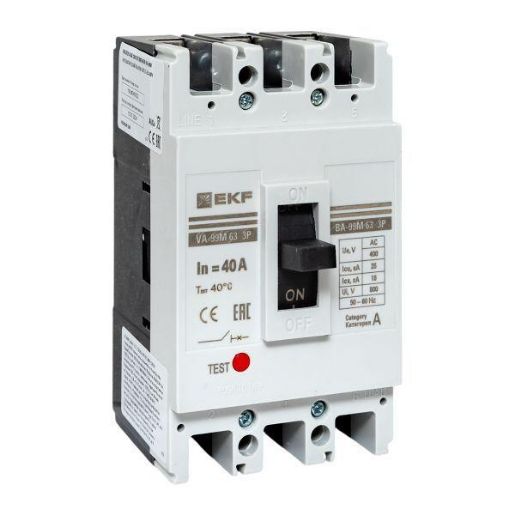 Изображение Выключатель автоматический 3п 63/40А 25кА ВА-99М PROxima EKF mccb99-63-40m