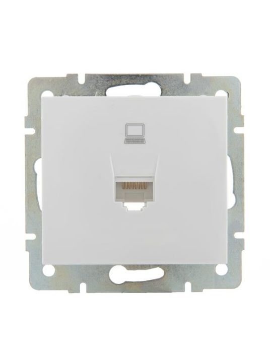 Изображение Розетка компьютерная СП Rain RJ45 16А IP20 механизм бел. LEZARD 703-0288-139