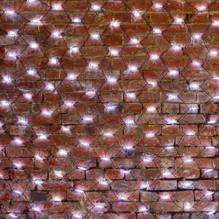 Изображение Гирлянда светодиодная "Сеть" 2х4м 560LED бел. 50Вт 220-240В IP67 провод каучук черн. Neon-Night 217-135