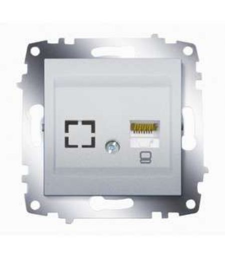 Изображение Розетка компьютерная 2-м Cosmo RJ45 кат.6 + гнездо механизм алюм. ABB 619-011000-247