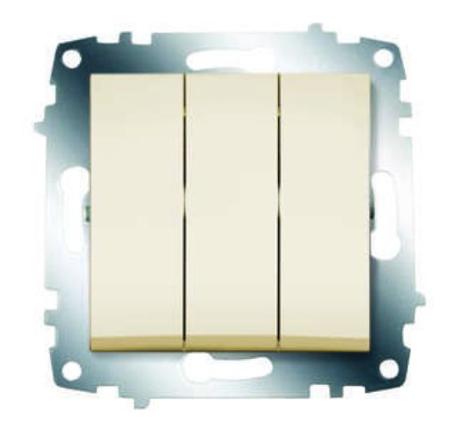 Изображение Выключатель 3-кл. 1мод. СП Cosmo 10А IP20 механизм крем. ABB 619-010300-254
