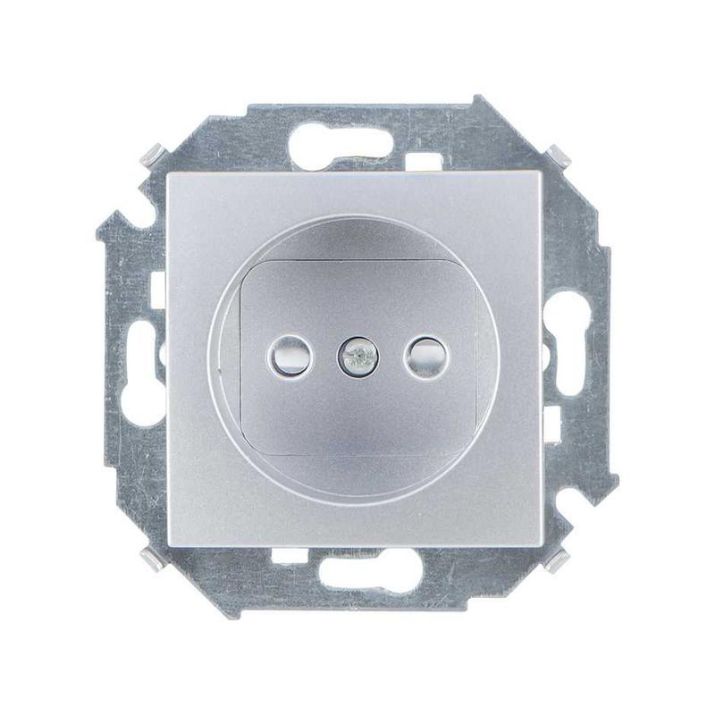 Изображение Розетка СП Simon 15 16А IP20 250В 2P без заземл. защ. шторки винтов. клеммы механизм алюм. Simon 1591444-033