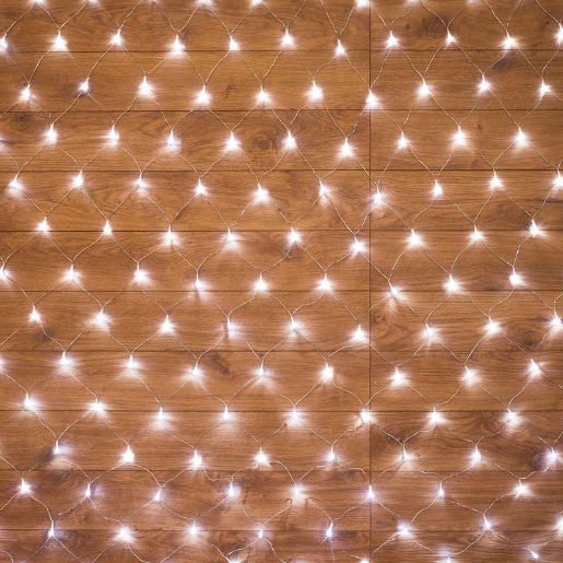 Изображение Гирлянда светодиодная "Сеть" 1.5х1.5м 150LED бел. 12Вт 220-240В IP20 с контроллером 8 режимов провод ПВХ прозр. Neon-Night 215-125