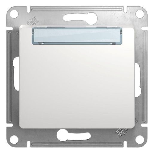 Изображение Механизм кнопки нажимной 1-кл. СП Glossa 10А IP20 (сх. 1) с табличкой бел. SchE GSL000119