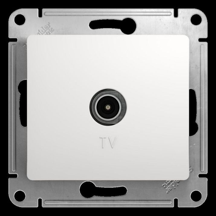 Изображение Розетка телевизионная оконечная TV 1-м СП Glossa 1дБ механизм бел. SE GSL000191