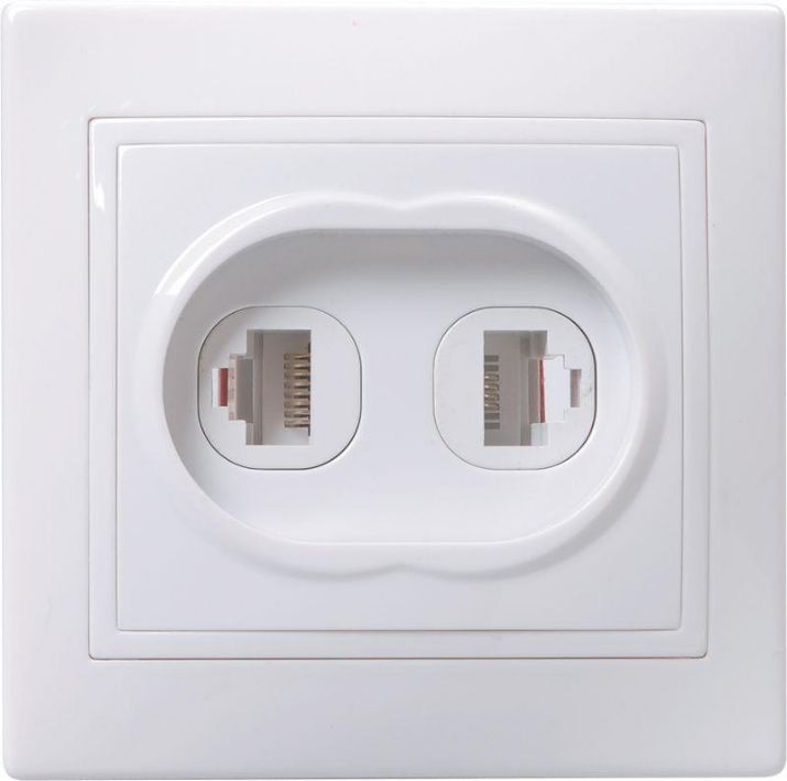 Изображение Розетка компьютерная + телефонная 2-м СП Кварта РК/Т12-КБ IP20 бел. IEK EIK10-K01-DM
