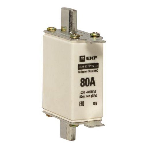 Изображение Вставка плавкая ППН-33 100/80А габарит 00С PROxima EKF fus-33/100/80