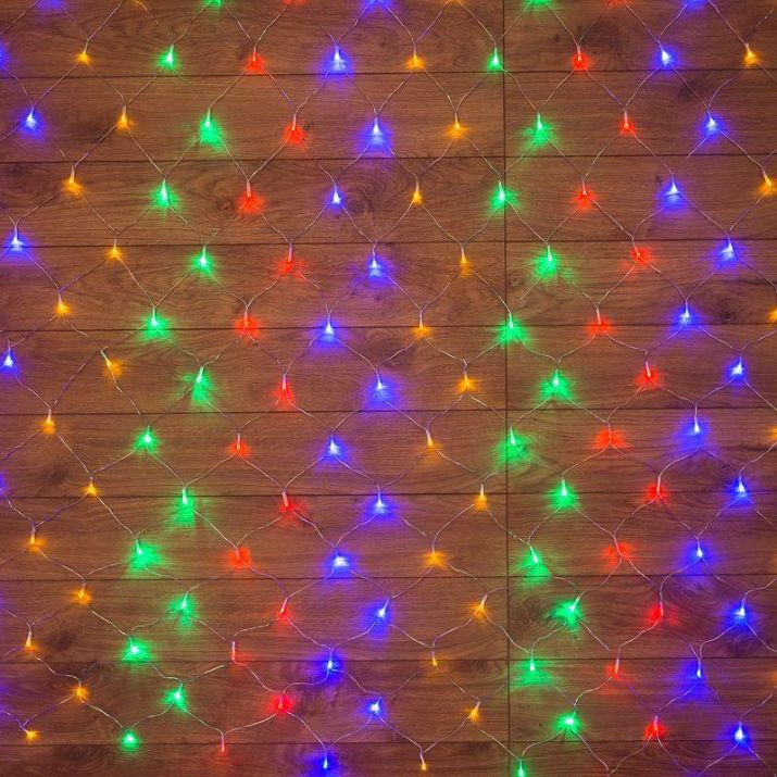 Изображение Гирлянда светодиодная "Сеть" 1х1.5м 96LED мультиколор 12Вт 220-240В IP20 с контроллером 8 режимов провод ПВХ прозр. Neon-Night 215-119-6