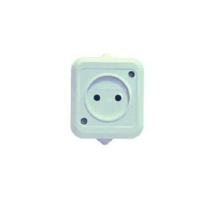 Изображение Розетка 1-м ОП 16А IP44 без заземл. п/герм. бел. Makel 18306