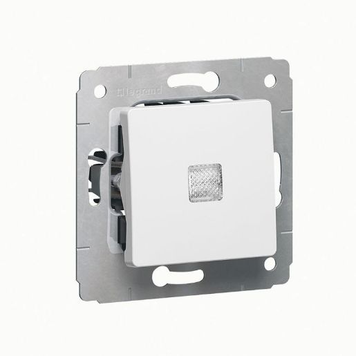 Изображение Выключатель 1-кл. СП Cariva 10А IP20 250В 10AX с подсветкой механизм бел. Leg 773610