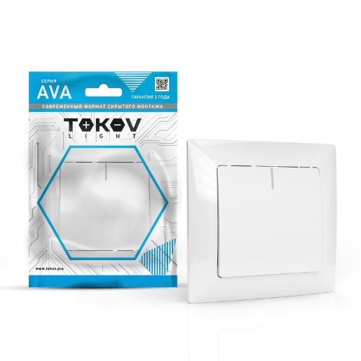 Изображение Выключатель 1-кл. СП AVA 10А IP20 с индикатором в сборе бел. TOKOV LIGHT TKL-AV-V1IF-C01