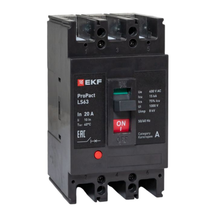 Изображение Выключатель автоматический 3п 20А 15кА LS63 ProPact EKF mccb-63-15-3-20-ls