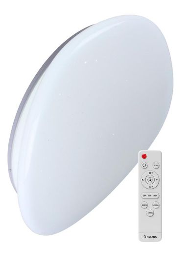 Изображение Светильник светодиодный PREMIUM STONE 75Вт 230В 3000-6500К 6000лм IP40 528х104мм настенно-потолочный управляемый с пультом ДУ КОСМОС KSSton75W