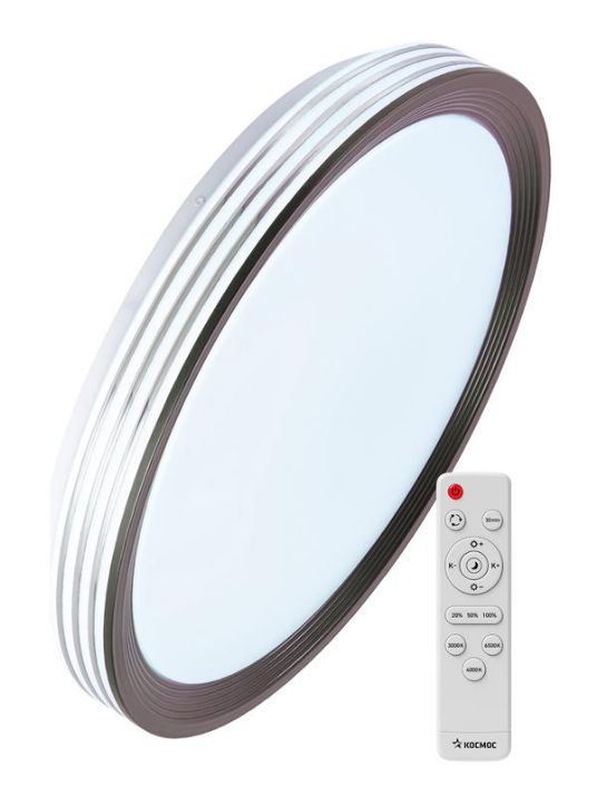 Изображение Светильник светодиодный PREMIUM AFINA 75Вт 230В 3000-6500К 6000лм IP40 485х90мм настенно-потолочный управляемый с пультом ДУ КОСМОС KSAfin75W