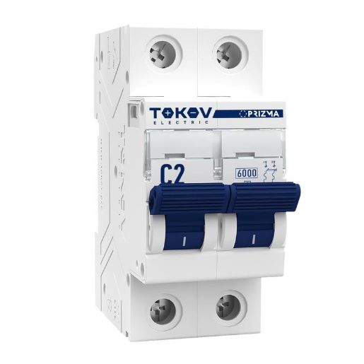 Изображение Выключатель автоматический модульный 2П 2А 6кА х-ка C TOKOV Electric TKE-PZ60-MCBI-2-2-C