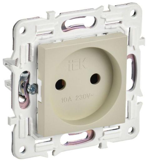 Изображение Розетка SKANDY 10А без заземл. без защ. шторок SK-R02B беж. IEK SK-R10-10-K10