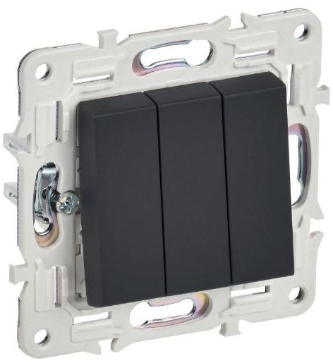 Изображение Выключатель 3-кл. SKANDY 10А SK-V11G графит IEK SK-V30-0-10-K53