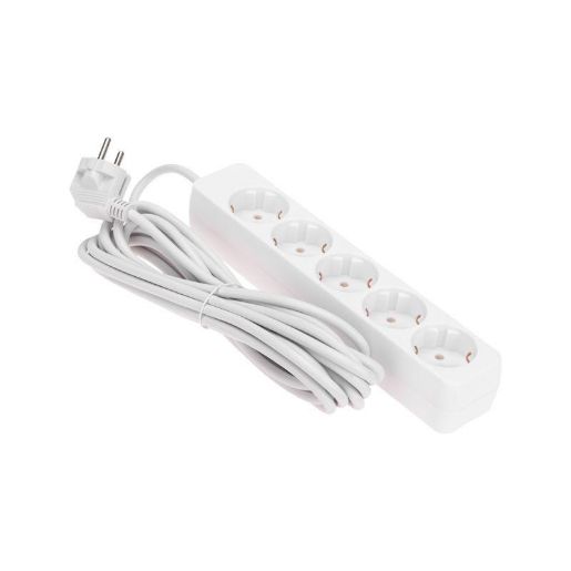 Изображение Удлинитель 5 гнезд 5м 3х0.75кв.мм с/з бел. PROCONNECT 13-4213