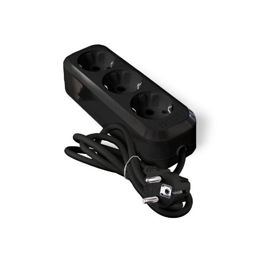 Изображение Удлинитель 3х3м с заземл. 16А IP20 Е-303 ПВС 3х1 АБС-пластик черн. UNIVersal 2181