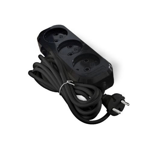 Изображение Удлинитель 3х3м без заземл. 10А IP20 Е-202 ПВС 2х0.75 АБС-пластик черн. UNIVersal 2114