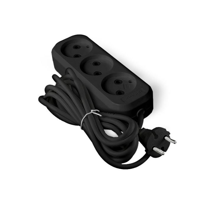 Изображение Удлинитель 3х3м без заземл. 6А IP20 У6-639М ПВС 2х0.75 черн. UNIVersal 2005