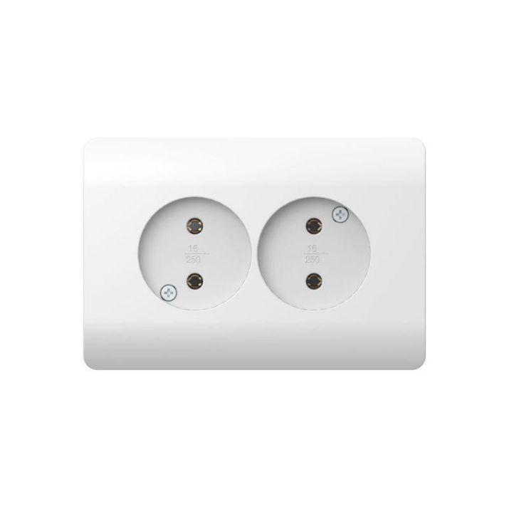 Изображение Розетка 2-м NEW3-E без заземл. защ. шторки 16А бел. CHINT 431542
