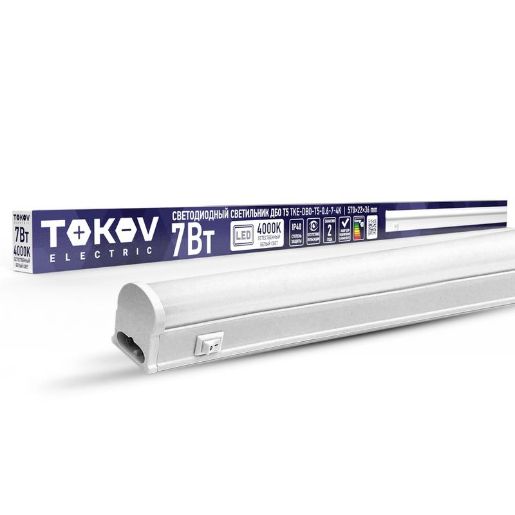 Изображение Светильник светодиодный ДБО Т5 7Вт 4К IP40 TOKOV ELECTRIC TKE-DBO-T5-0.6-7-4K
