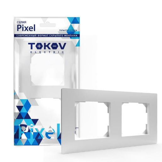 Изображение Рамка 2-м Pixel универс. бел. TOKOV ELECTRIC TKE-PX-RM2-C01