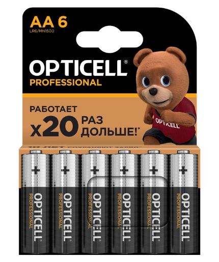 Изображение Элемент питания алкалиновый AA/LR6 (блист. 6шт) Professional Opticell 5052003